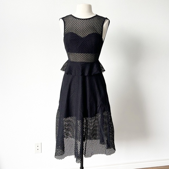 Sandro Paris Lace Black Dress - Picture 1 of 16